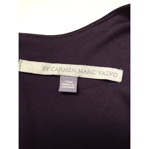 Luxe by Carmen Marc Valvo Women's Purple Midi Dress Size 18W - Picture 5 of 6